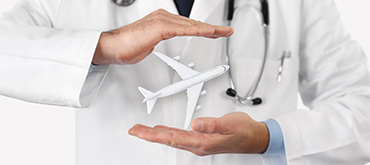 Doctor and travel health concept